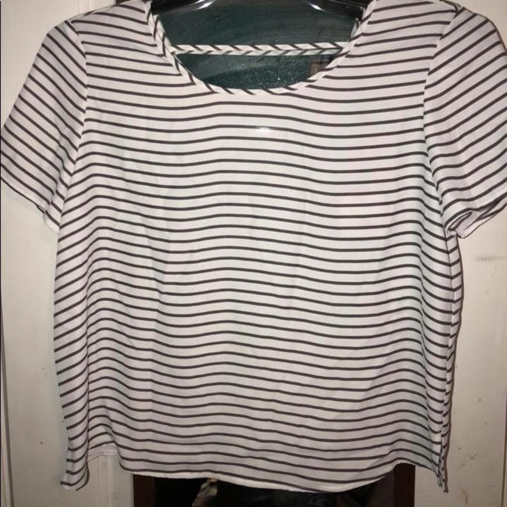 White and black striped shirt